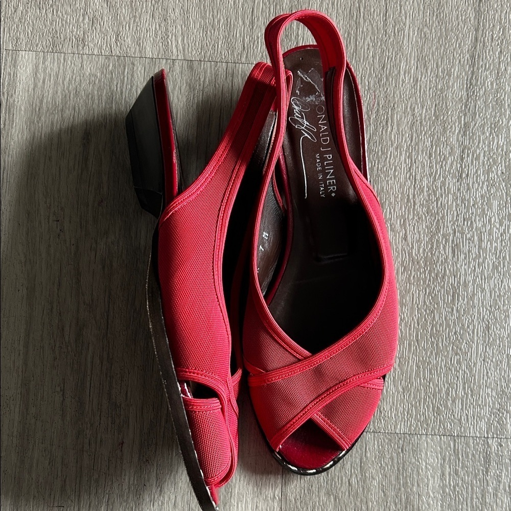 Donald J. Pliner Vibrant Red Peep-Toe Heels - Picture 5 of 9